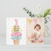 アイスクリームソーシャルスクープ最初の誕生日 招待状 (スタンド正面)