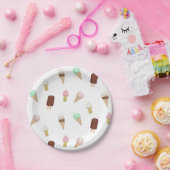 アイスクリームソーシャルバースデーパーティアイスクリームコーン ペーパープレート (パーティー)