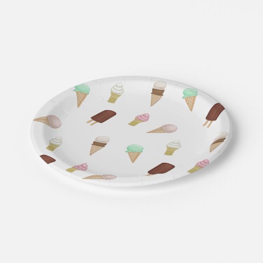アイスクリームソーシャルバースデーパーティアイスクリームコーン ペーパープレート (アングル)