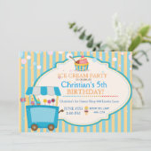 アイスクリームソーシャルバースデーパーティーボーイ招待状 招待状 (スタンド正面)