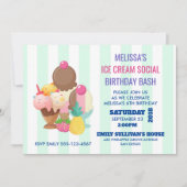 アイスクリームソーシャルバースデーパーティー招待状 招待状 (正面)