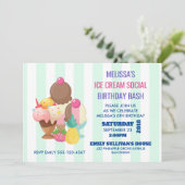 アイスクリームソーシャルバースデーパーティー招待状 招待状 (スタンド正面)