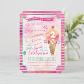 アイスクリームソーシャルバースデーパーティ招待状 招待状 (スタンド正面)