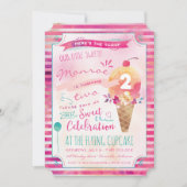 アイスクリームソーシャルバースデーパーティ招待状 招待状 (正面)