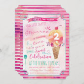 アイスクリームソーシャルバースデーパーティ招待状 招待状 (正面/裏面)