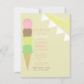 アイスクリームソーシャルパーティの招待状 招待状 (正面)