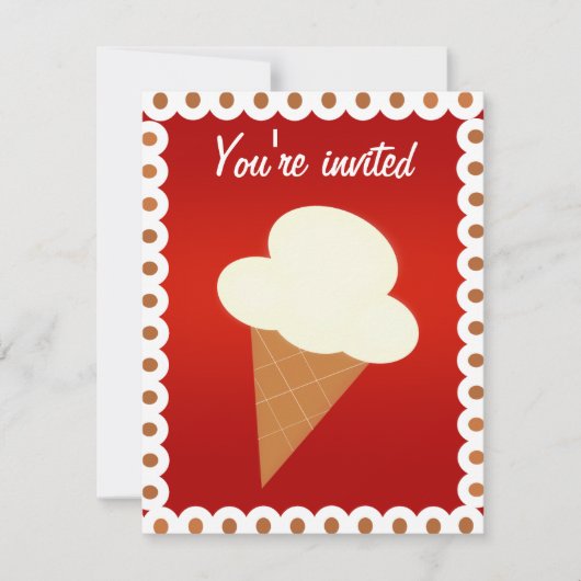 アイスクリームソーシャルパーティの招待状 招待状 (正面)