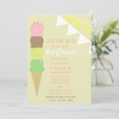アイスクリームソーシャルパーティの招待状 招待状 (スタンド正面)