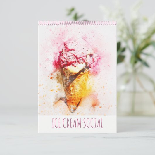 アイスクリームソーシャルパーティの招待状 招待状 (スタンド正面)