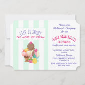 アイスクリームソーシャルパーティーイベント招待状 招待状 (正面)