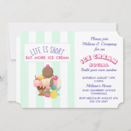 アイスクリームソーシャルパーティーイベント招待状 招待状