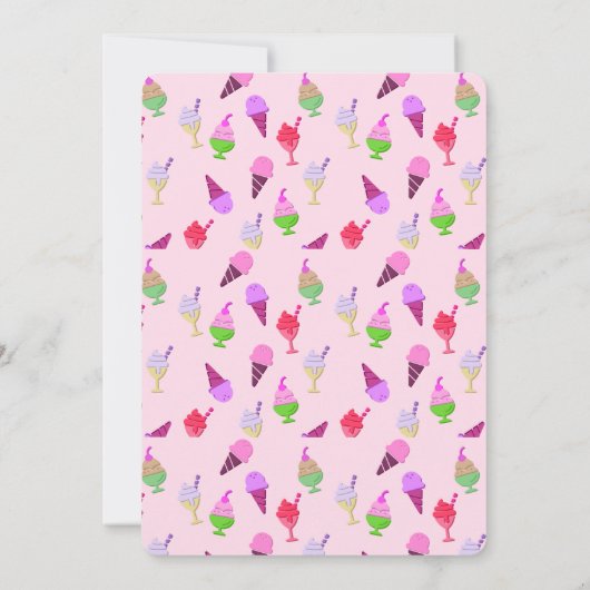 アイスクリームソーシャルパーティーコーン 招待状 (裏面)