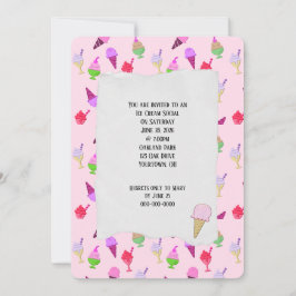 アイスクリームソーシャルパーティーコーン 招待状