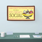 アイスクリームソーシャルパーティーデザートバナナスプリットサンデ 横断幕 (トレードショー)