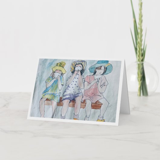 アイスクリームソーシャルパーティーフォイルカード 箔グリーティングカード (正面)