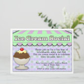 アイスクリームソーシャルパープル/グリーンストライプサンデ 招待状 (スタンド正面)