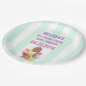 アイスクリームソーシャルベビーシャワーイベント ペーパープレート (アングル)