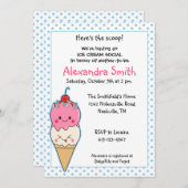 アイスクリームソーシャルベビーシャワー 招待状 (正面/裏面)