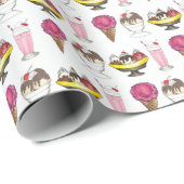 アイスクリームソーシャル好意バナナスプリットサンデーコーン ラッピングペーパー (ロールコーナー)