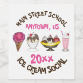 アイスクリームソーシャル好意バナナスプリットサンデーコーン ワインラベル (シングルラベル)