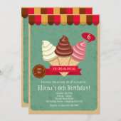 アイスクリームソーシャル招待状 招待状 (正面/裏面)