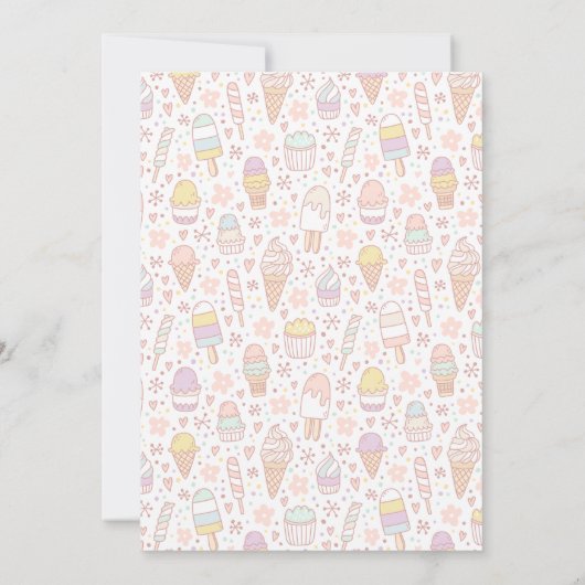 アイスクリームソーシャル誕生日パーティー招待招待状 招待状 (裏面)