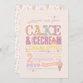 アイスクリームソーシャル誕生日パーティー招待招待状 招待状 (正面/裏面)