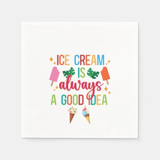アイスクリームソーシャル スタンダードカクテルナプキン (正面)