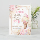 アイスクリームソーシャル、ヴィンテージアイスクリーム誕生日 招待状 (スタンド正面)