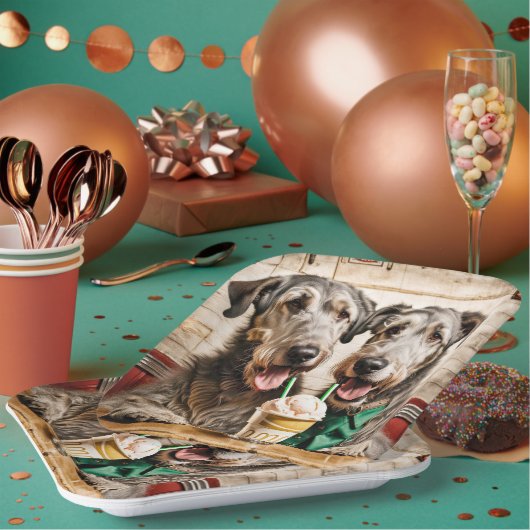 アイスクリームソーダを持つアイルランドの狼 ペーパープレート (複数)