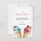 アイスクリームツインズボーイアンドガールクール誕生日 サンキューカード (正面)