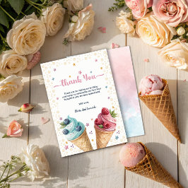 アイスクリームツインズボーイアンドガールクール誕生日 サンキューカード