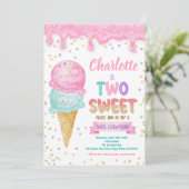 アイスクリームツスウィート2nd誕生日パーティーピンクミント 招待状 (スタンド正面)