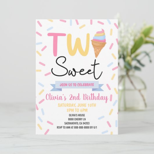 アイスクリームツースウィート2nd誕生日パーティー 招待状 (スタンド正面)