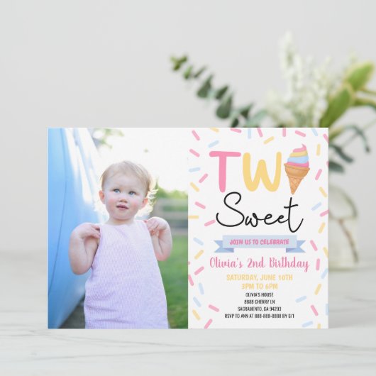 アイスクリームツースウィート2nd誕生日パーティー 招待状 (スタンド正面)