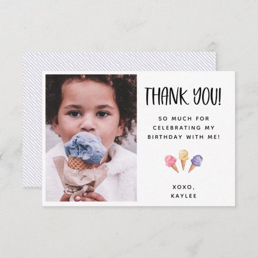 アイスクリームテーマサンキューフォトカード (正面/裏面)