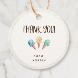 アイスクリームテーマサンキューメッセージカード フェイバータグ