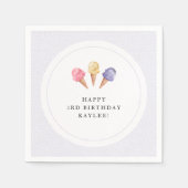 アイスクリームテーマバースデーパーティナプキンス スタンダードカクテルナプキン (正面)