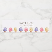 アイスクリームテーマ誕生日パーティーウォーターボトルラベル ペットボトルラベル (シングルラベル)