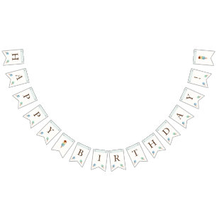 アイスクリームテーマ誕生日パーティー バンティングフラッグ