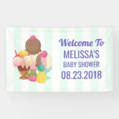 アイスクリームデザート赤ちゃんシャワーへようこそ 横断幕 (横)
