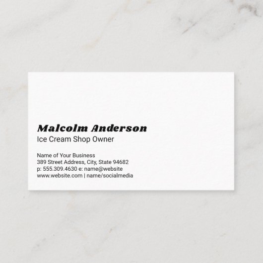 アイスクリームデザート 名刺 (裏面)