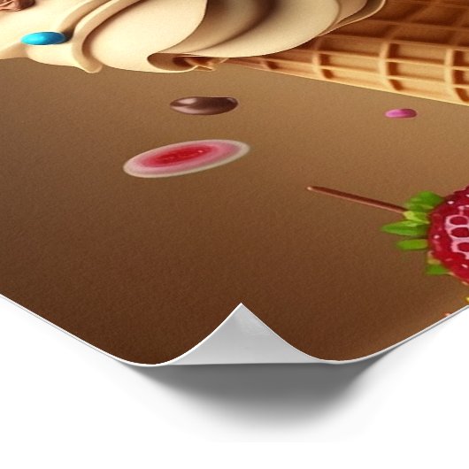 アイスクリームデジタルアート ポスター (角)