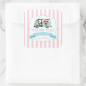 アイスクリームトラックありがとうシール スクエアシール (バッグ)