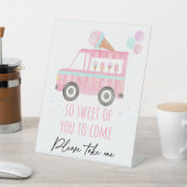 アイスクリームトラックそう甘い誕生日の好意 台座サイン (インサイチュ)