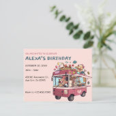 アイスクリームトラックのファンの誕生日 招待状 (スタンド正面)