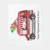 アイスクリームトラックカスタム文字フリースブランケット フリースブランケット (正面)