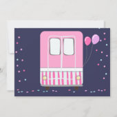 アイスクリームトラックスイートタイムピンクガール誕生日 招待状 (裏面)