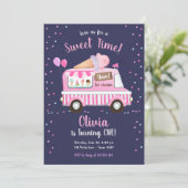 アイスクリームトラックスイートタイムピンクガール誕生日 招待状 (スタンド正面)