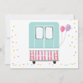 アイスクリームトラックスイートタイムピンクガール誕生日 招待状 (裏面)